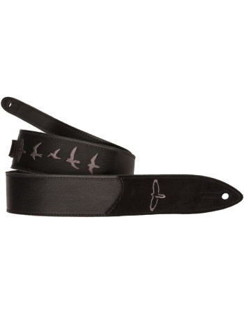 PRS Premium Leather Strap Black Birds