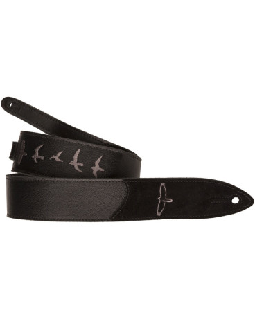 PRS Premium Leather Strap Black Birds
