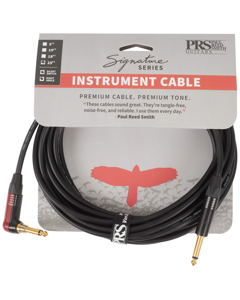 PRS Signature Instrument Cable 25' Angled Silent-Plug