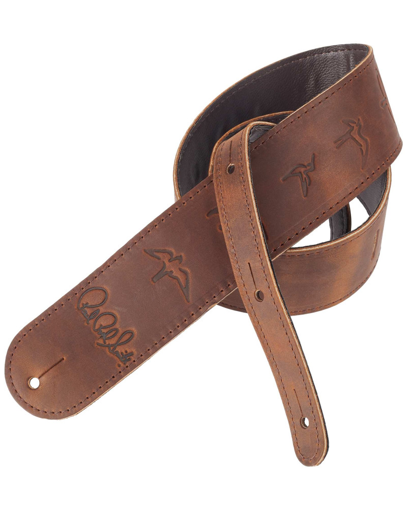 PRS Leather Birds Strap, Distressed Brown