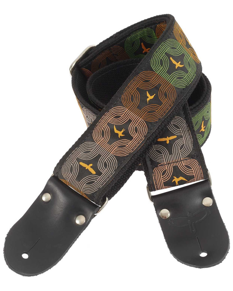 PRS 2” Deluxe Retro Strap, Orange Birds, Custom Jacquard