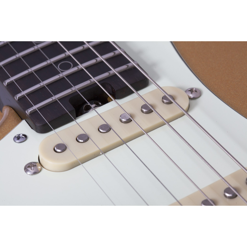 Schecter Nick Johnston Traditional HSS 10th Anniversary LH Atomic Saffron