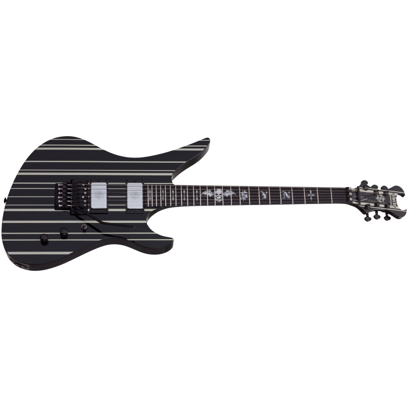 Schecter Synyster Custom Gloss Black with Silver Pinstripes