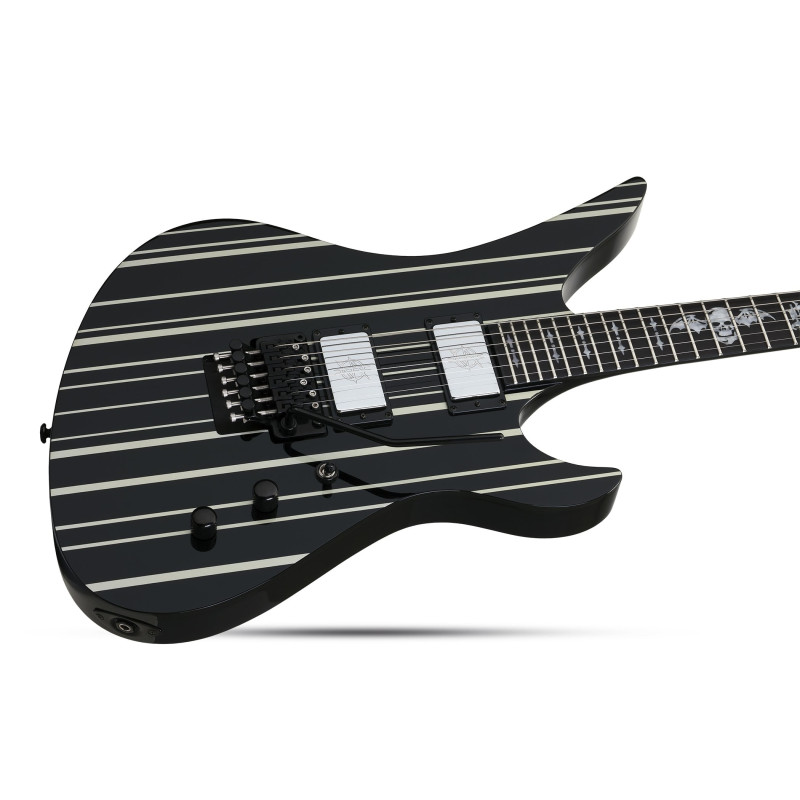 Schecter Synyster Custom Gloss Black with Silver Pinstripes