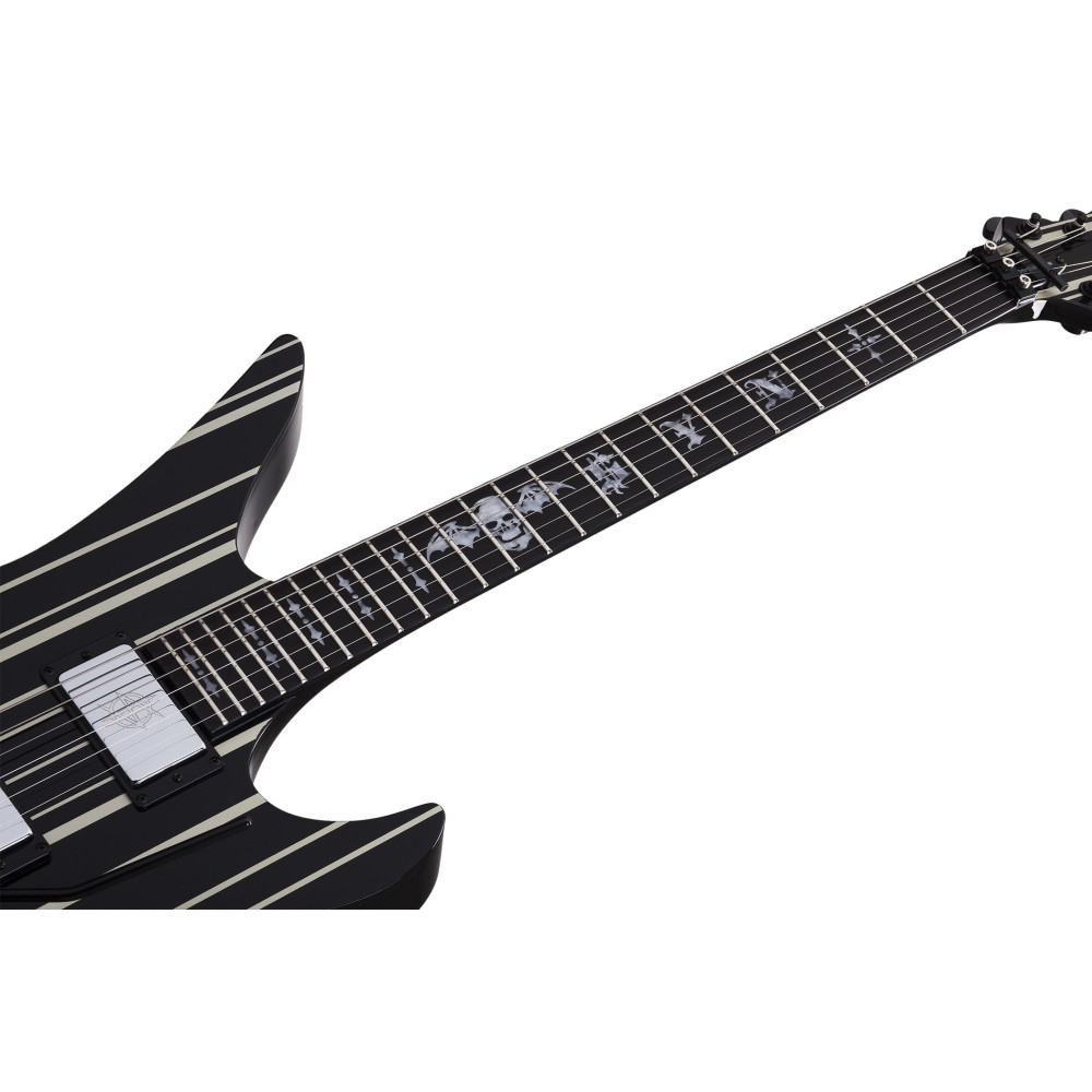 Schecter Synyster Custom Gloss Black with Silver Pinstripes