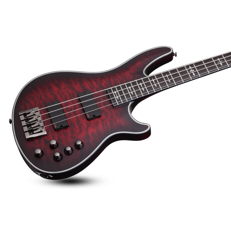 Schecter Hellraiser Extreme-4 Crimson Red Burst Satin (CRBS)
