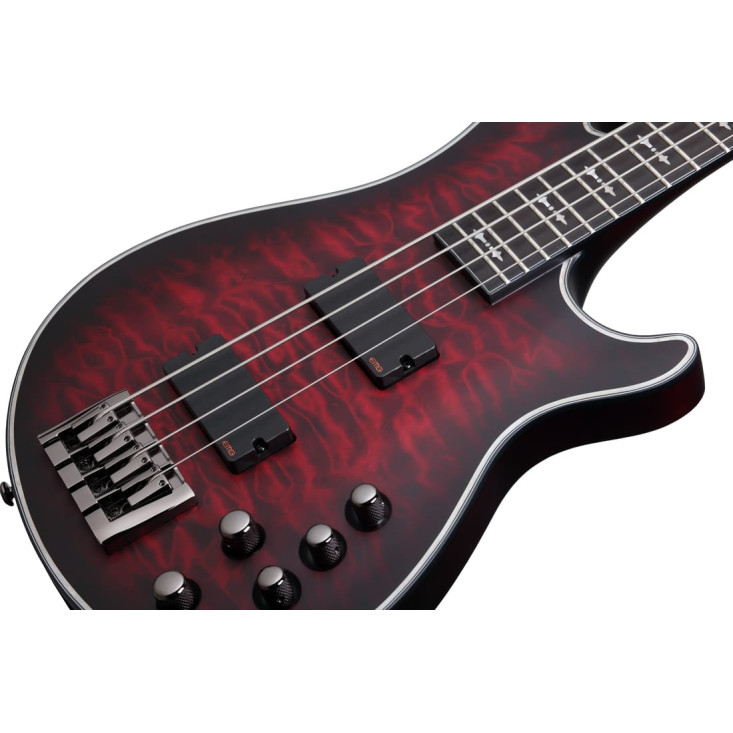 Schecter Hellraiser Extreme-4 Crimson Red Burst Satin (CRBS)