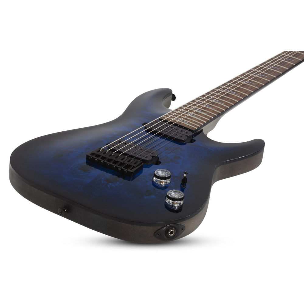 Schecter Omen Elite-7 See Thru Blue Burst
