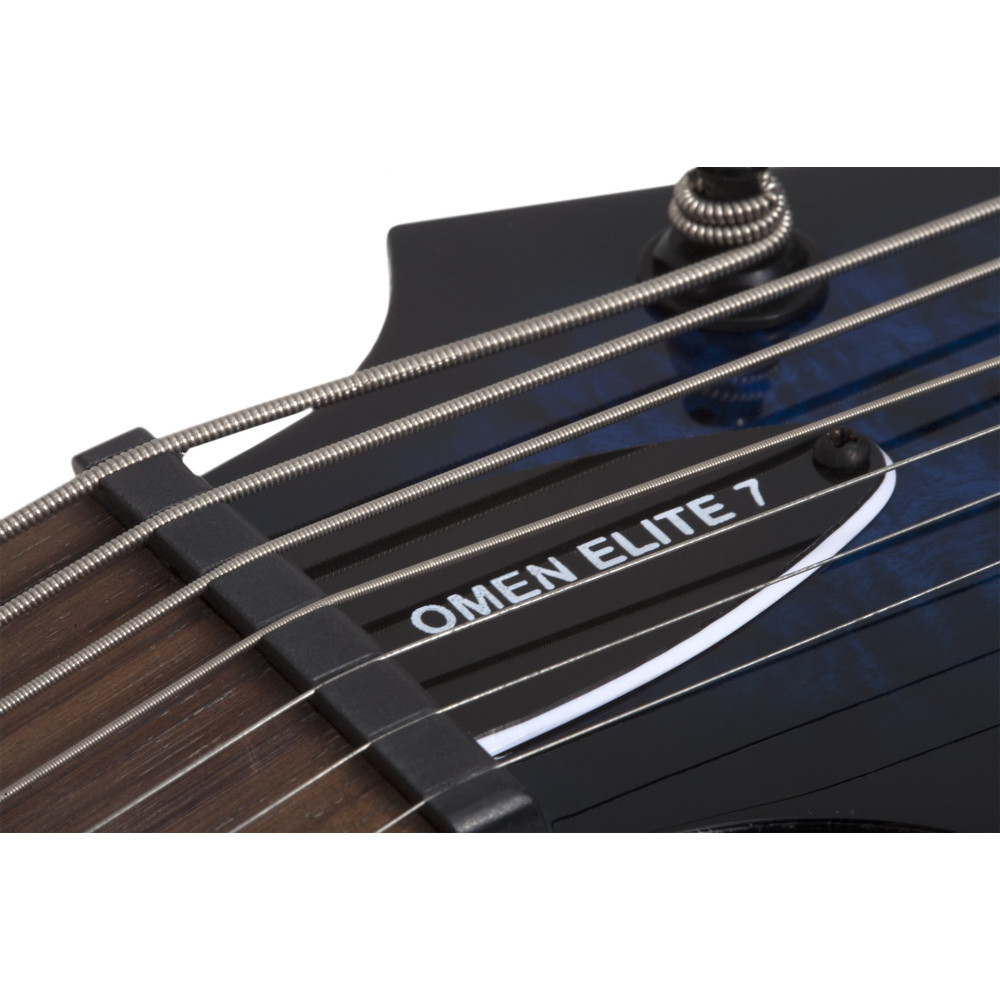 Schecter Omen Elite-7 See Thru Blue Burst
