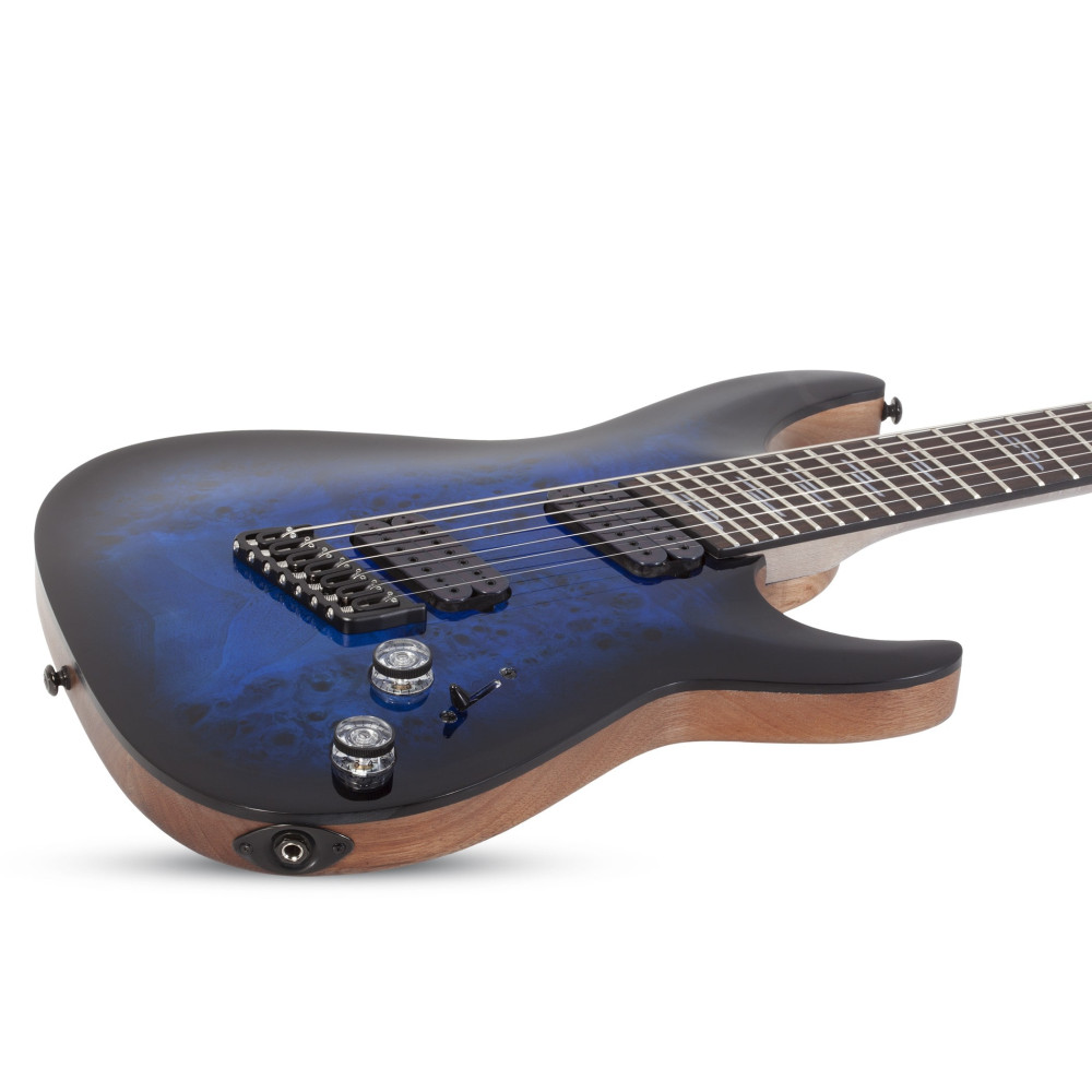 Schecter Omen Elite-7 MS See-Thru Blue Burst
