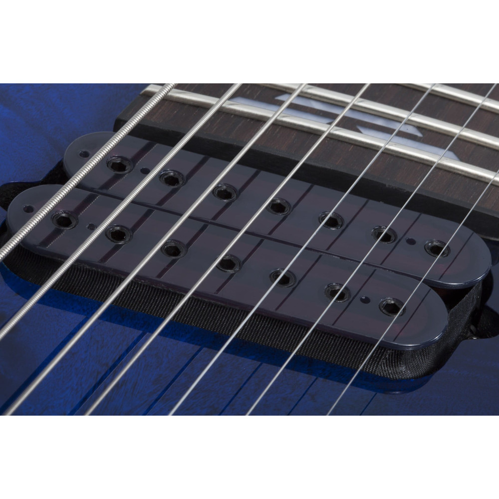 Schecter Omen Elite-7 MS See-Thru Blue Burst