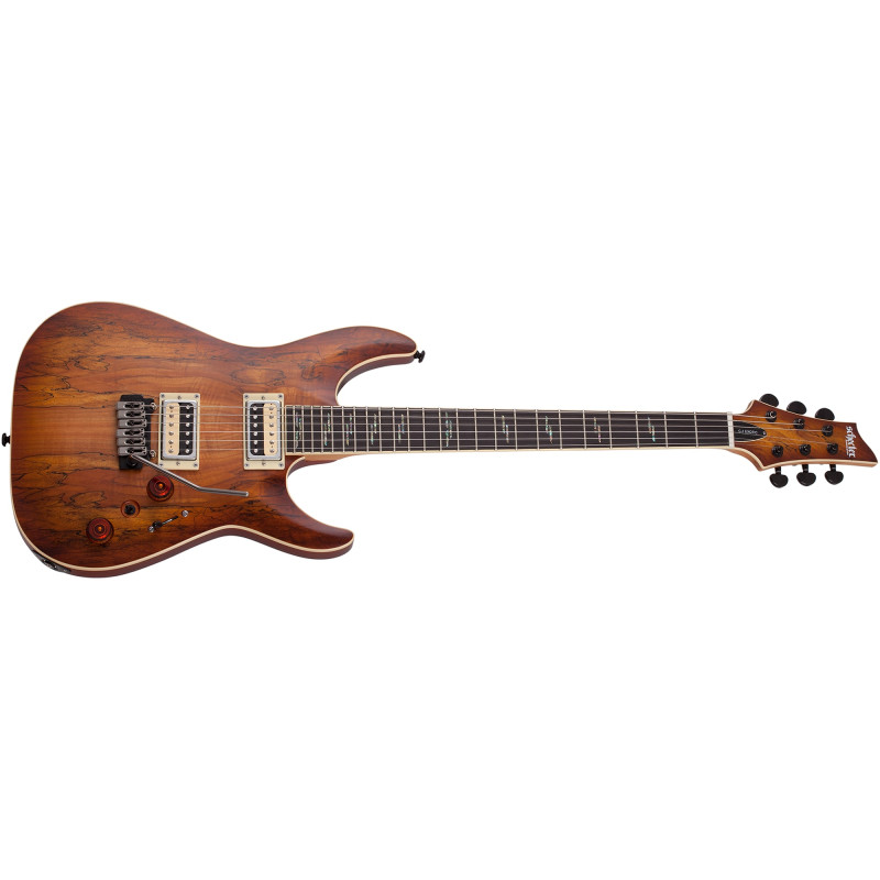 Schecter C-1 Exotic Spalted Maple Satin Natural Vintage Burst