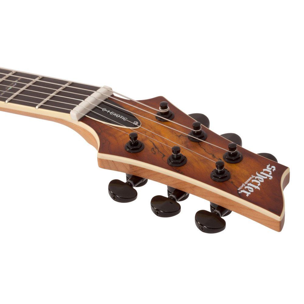 Schecter C-1 Exotic Spalted Maple Satin Natural Vintage Burst