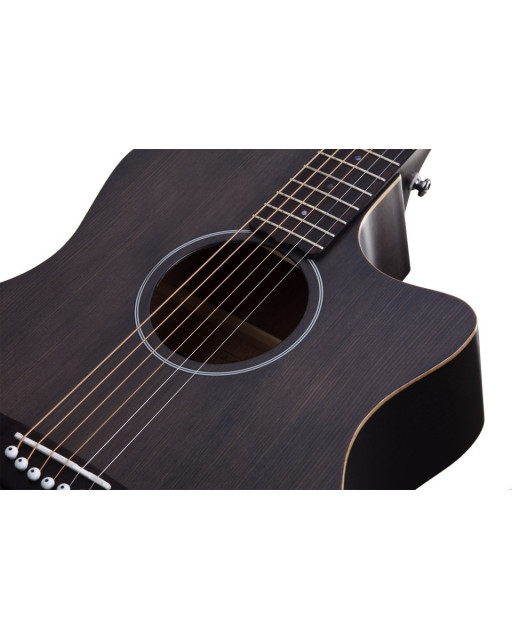 Schecter SCH.3716 Deluxe Acoustic Guitar Satin See Thru Black