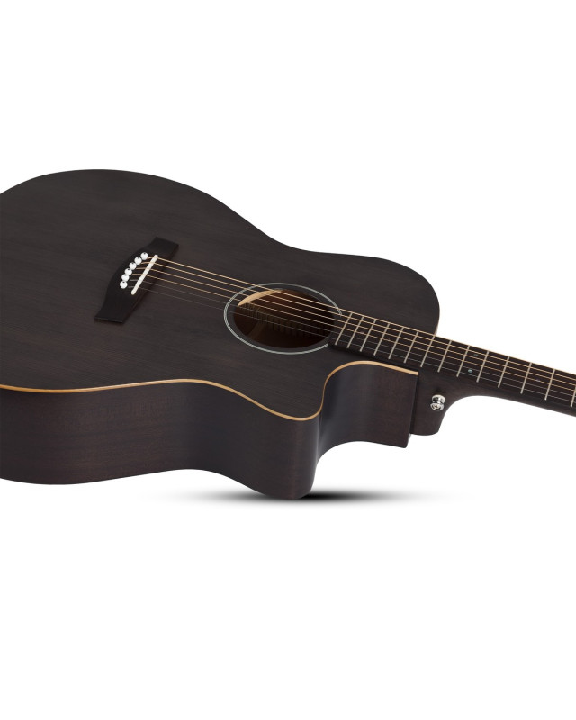 Schecter SCH.3716 Deluxe Acoustic Guitar Satin See Thru Black