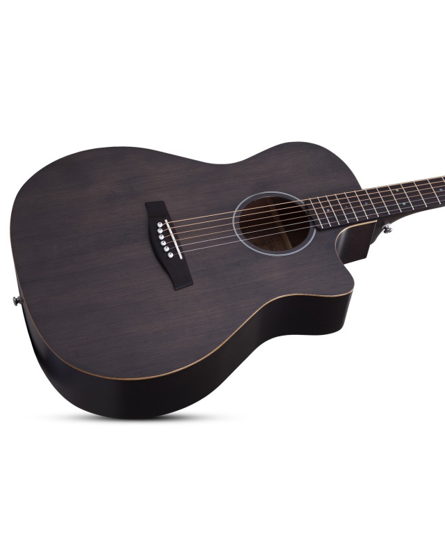 Schecter SCH.3716 Deluxe Acoustic Guitar Satin See Thru Black