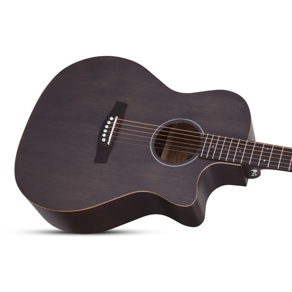 Schecter SCH.3716 Deluxe Acoustic Guitar Satin See Thru Black