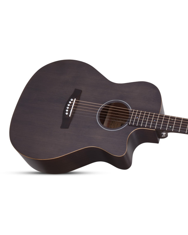Schecter SCH.3716 Deluxe Acoustic Guitar Satin See Thru Black