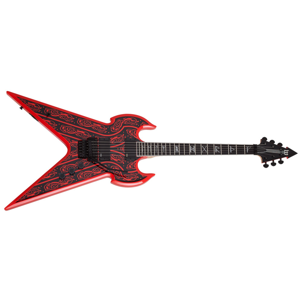 Schecter Warhammer FR Norse Dragon Pinstripe Red