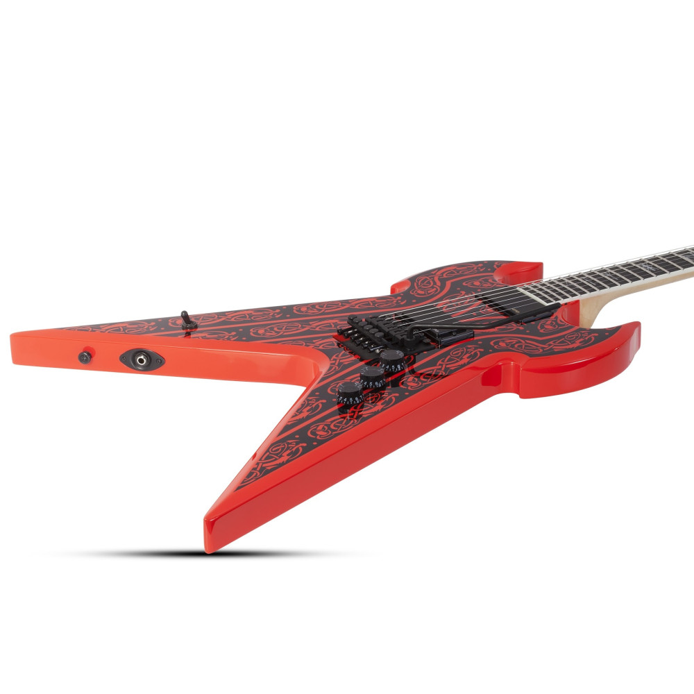 Schecter Warhammer FR Norse Dragon Pinstripe Red