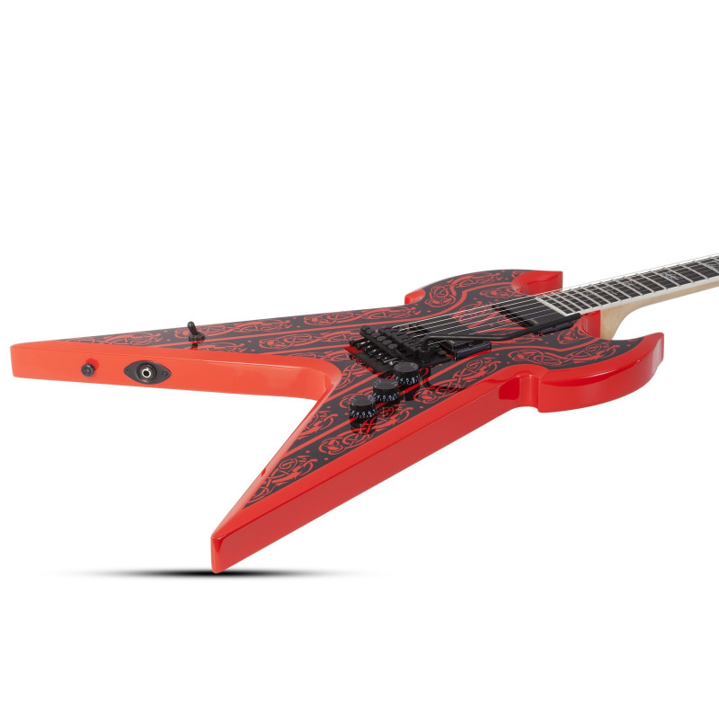 Schecter Warhammer FR Norse Dragon Pinstripe Red