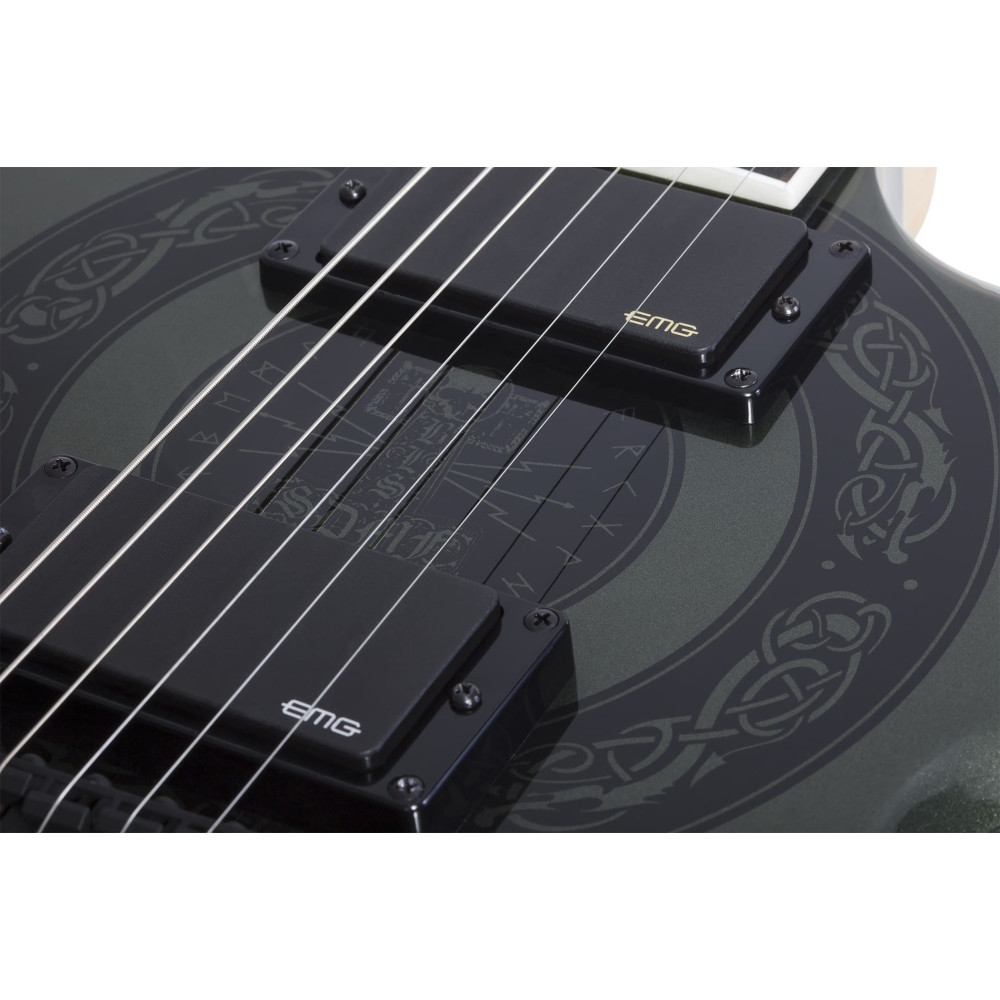 Schecter Warhammer Norse Dragon Bullseye metallic green