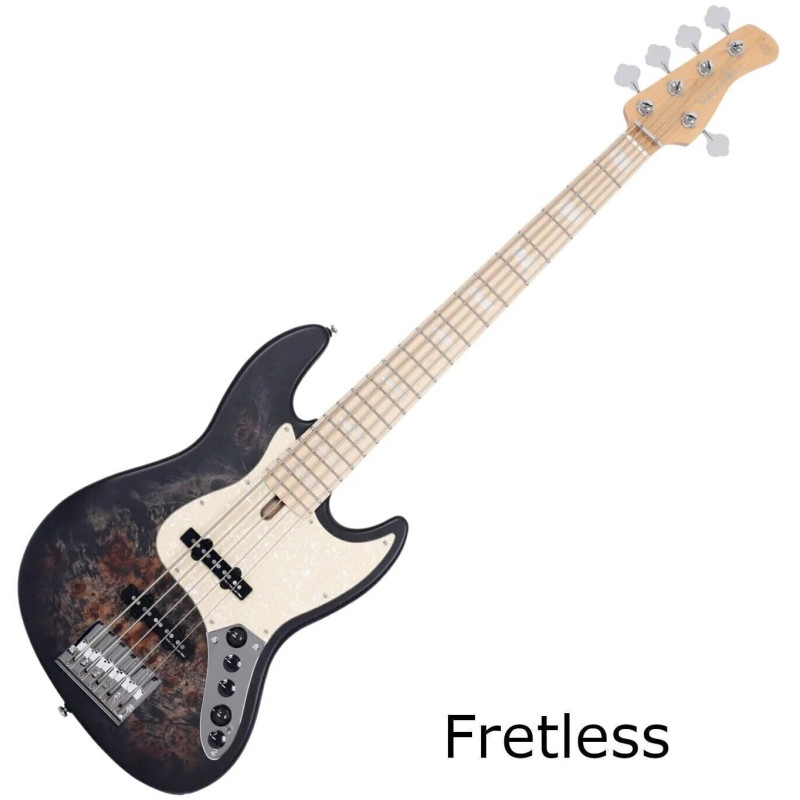 Sire Marcus Miller V7 Ash Reissue 5 FL Transparent Black Satin Bezpražcová basgitara