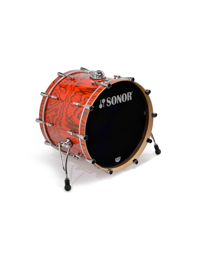 Sonor ProLite Bass Drum 22" x 16" (with Mount), Maple, Fiery Red
