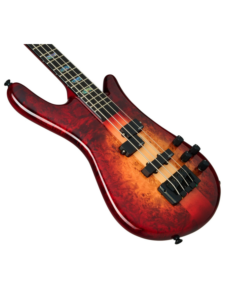 Spector SXEURO4CSTRED Bass Guitar, Euro CST, 4-string, active, Natural Red Burst Glo ss