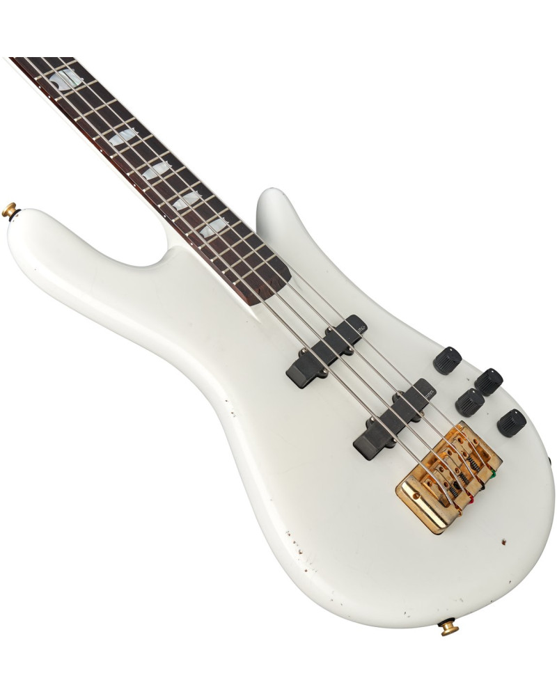 Spector SXEURO4DWWHREL Bass Guitar, Euro Artist, Doug Wimbish, White Relic Finish, LT D