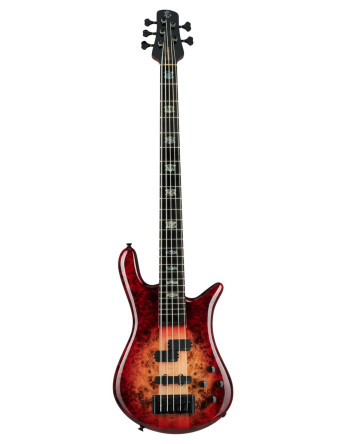 Spector SXEURO5CSTRED Bass Guitar, Euro CST, 5-string, active, Natural Red Burst Glo ss