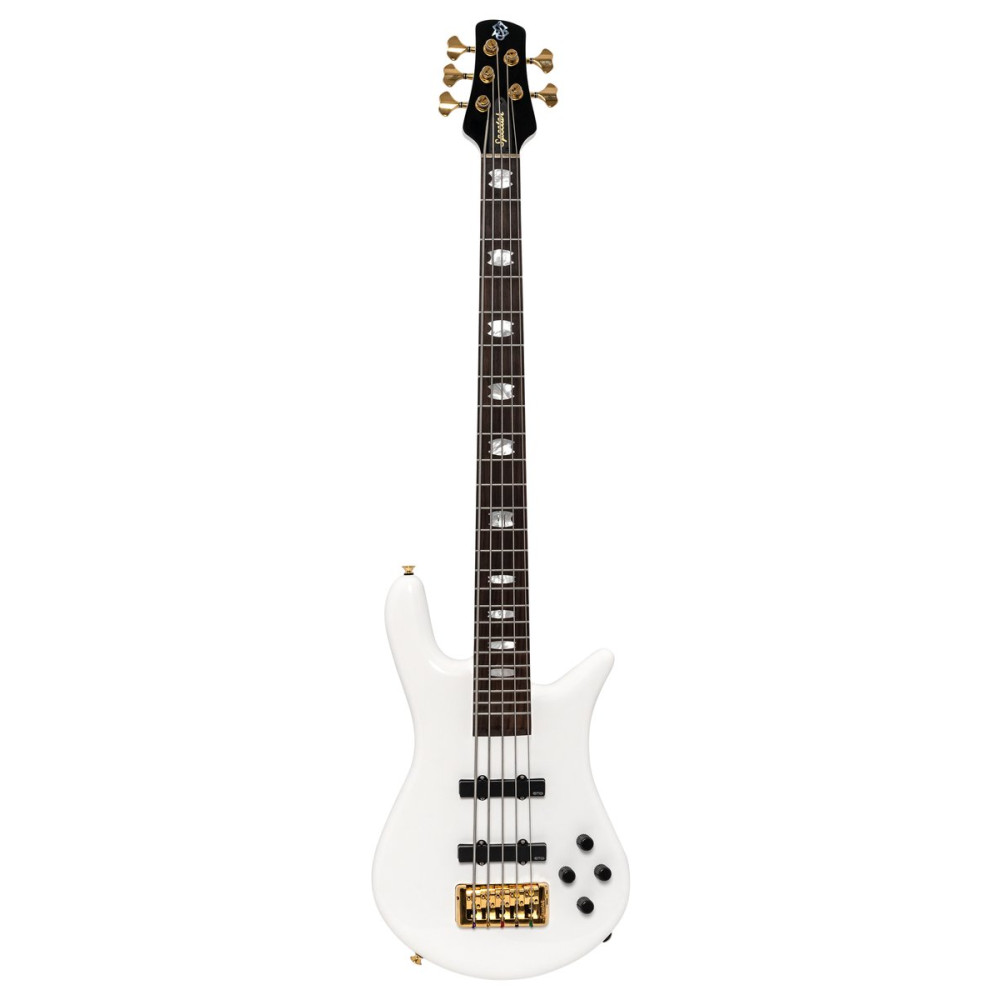 Spector SXEURO5WHCL Electric Bass Guitar, Euro Classic, 5-String, Active, Solid Wh ite Gloss