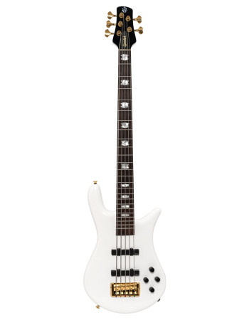 Spector SXEURO5WHCL Electric Bass Guitar, Euro Classic, 5-String, Active, Solid Wh ite Gloss