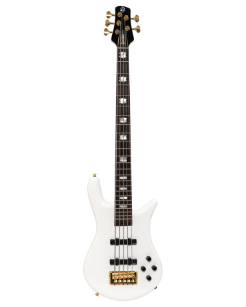 Spector SXEURO5WHCL Electric Bass Guitar, Euro Classic, 5-String, Active, Solid Wh ite Gloss