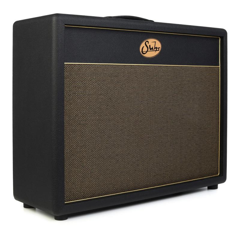 Suhr 2x12 Speaker Cabinet. Black tolex. Gold Grill. No speaker