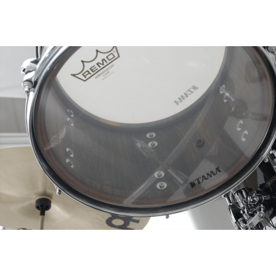 Tama TBT1209S-CDKG STAR Bubinga Rack Tom 12" x 9" - Dark Green Cordia/Chrome HW/Inlay: Only Outside Tama TBT1209S-CDKG STAR Bubinga Rack Tom 12" x 9" - Dark Green Cordia/Chrome HW/Inlay: Only Outside