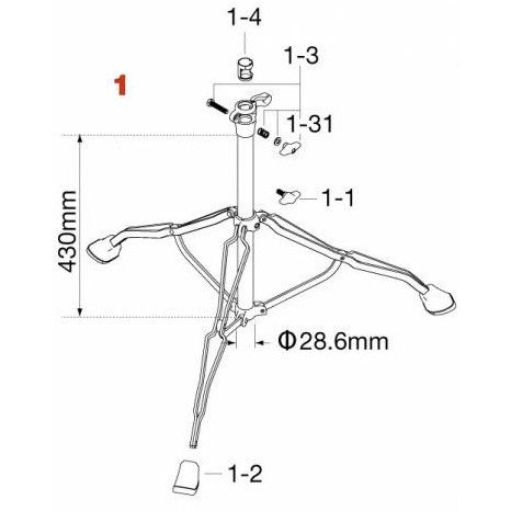 Tama 1B-HC82W1 Base Assembly for HC82W