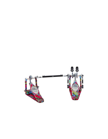 Tama 1B-HP900PWMPR 50th Limited Iron Cobra Power Glide Twin Pedal - Marble Psychedelic Rainbow Finish