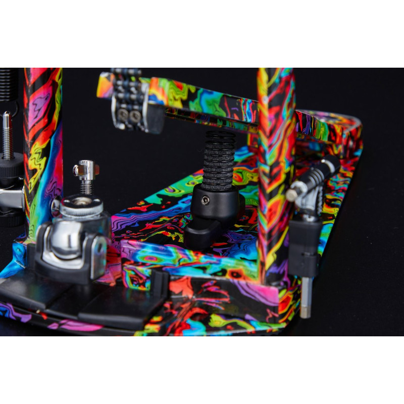 Tama 1B-HP900PWMPR 50th Limited Iron Cobra Power Glide Twin Pedal - Marble Psychedelic Rainbow Finish