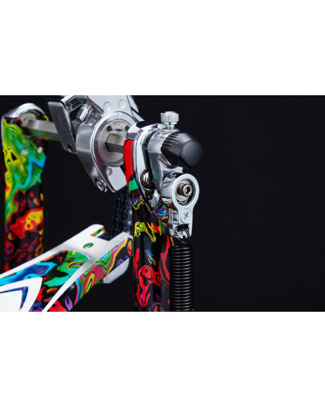 Tama 1B-HP900PWMPR 50th Limited Iron Cobra Power Glide Twin Pedal - Marble Psychedelic Rainbow Finish