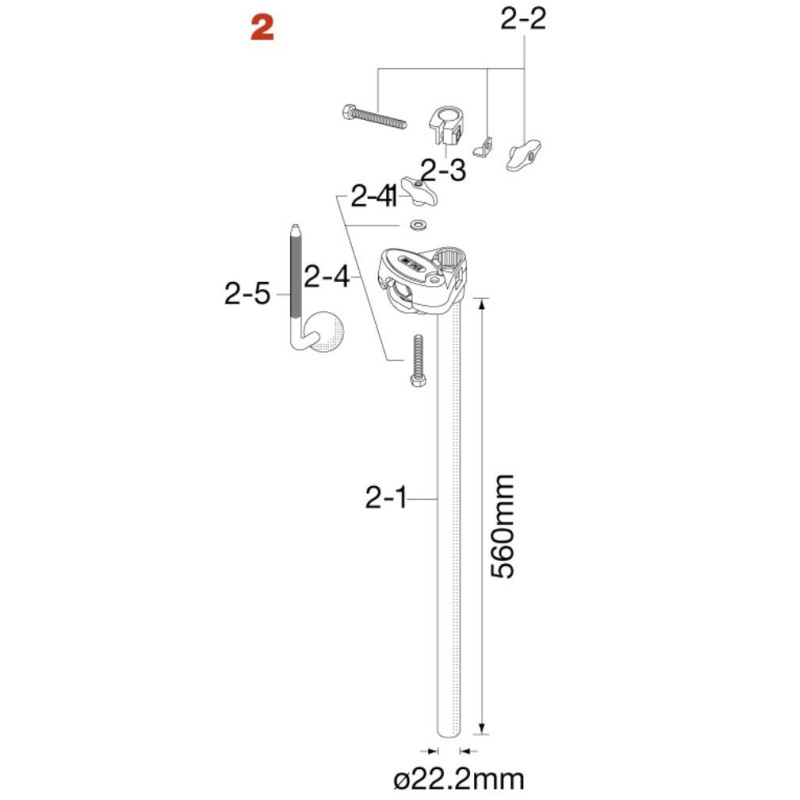 Tama 1B-HTW739W2 Center Tube Assembly for HTW739W & HTW839W