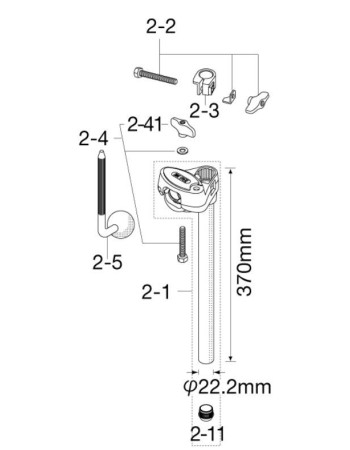 Tama 1B-HTW749W2 Center Tube Assembly for HTW749W