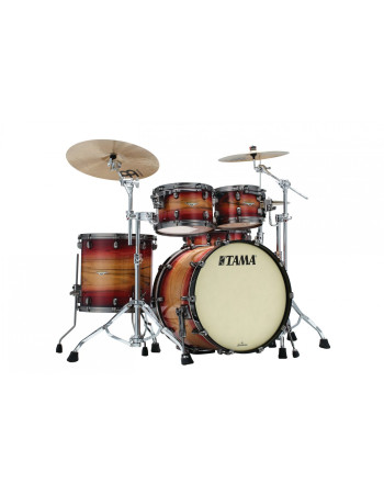 Tama 1B-ME42TZUSLR Starclassic Maple Exotic Shell Kit 4pcs - Ruby Pacific Walnut Burst/Smoked Black Nickel HW