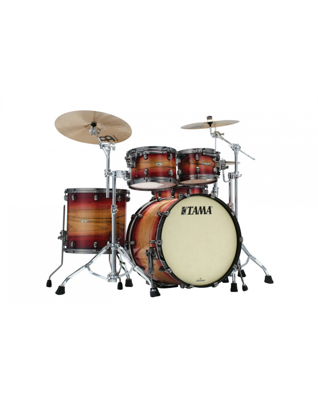 Tama 1B-ME42TZUSLR Starclassic Maple Exotic Shell Kit 4pcs - Ruby Pacific Walnut Burst/Smoked Black Nickel HW