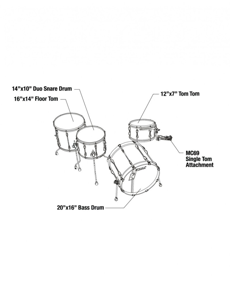 Tama 1B-ML40HZBN2S Superstar Hyper-Drive Duo Kit 4pcs - with 14