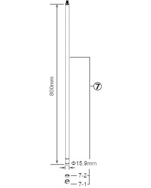 Tama 1B-MS430-3B Upper Pipe for MS436BK/MS737BK/MS736BK/MS436BK - Black