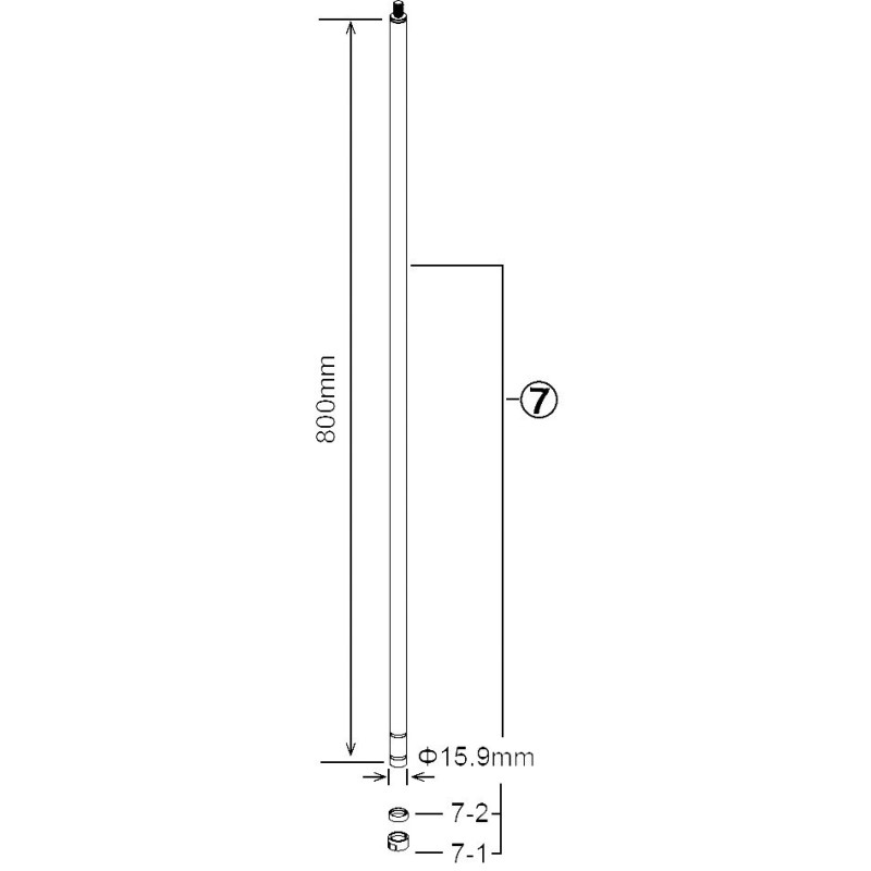 Tama 1B-MS430-3B Upper Pipe for MS436BK/MS737BK/MS736BK/MS436BK - Black