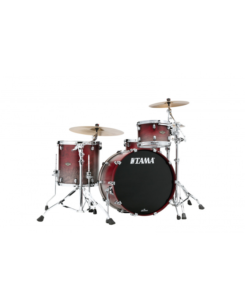 Tama WBS32RZS-SGF Starclassic Lacquer Walnut/Birch Shell Kit 3 pcs. - Satin Burgundy Fade/Chrom Hardware