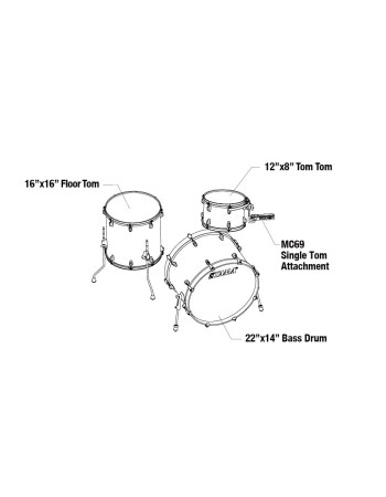 Tama CL32RZS-LEG Superstar Classic Shell Kit 3 pcs - Light Emerald Blue Green/Chrome HW