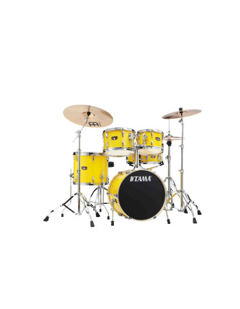 Tama IP58H6W-ELY Imperialstar Drum Set 5 pcs - Electric Yellow/Chrome HW + MEINL Cymbals HCS Cymbal Kit/Stage Master Double-Braced Hardware Kit